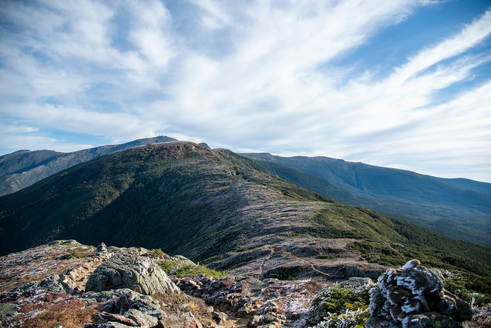 A rocky ridge in New Hampshire's White Mountains.