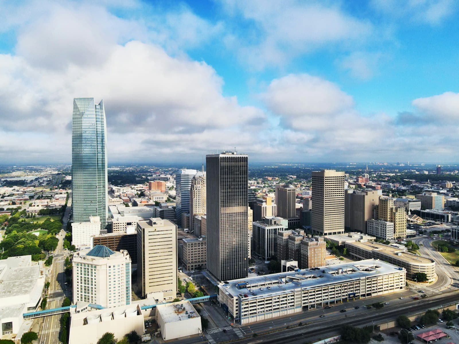Downtown Oklahoma City from the air.
